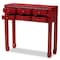 Baxton Studio Red Finished Wood Bronze Finished Accents 6-Drawer Console Table 148-8192 - alternate 3